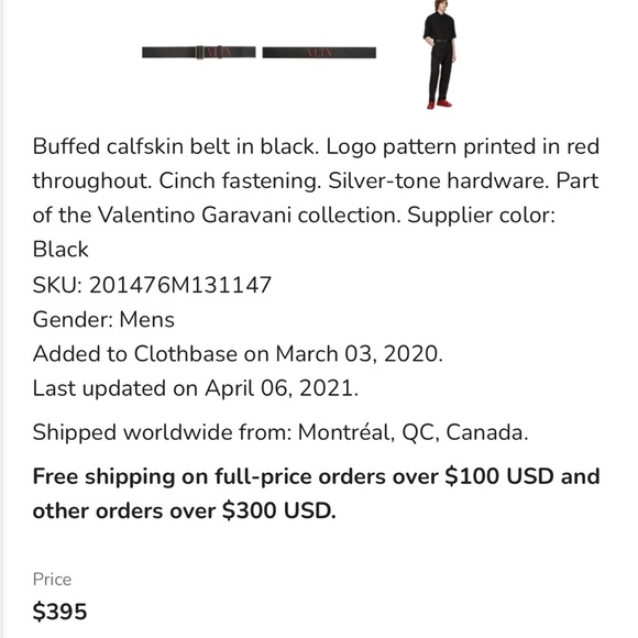 Valentino black leather belt size 090 - Picture 7 of 7